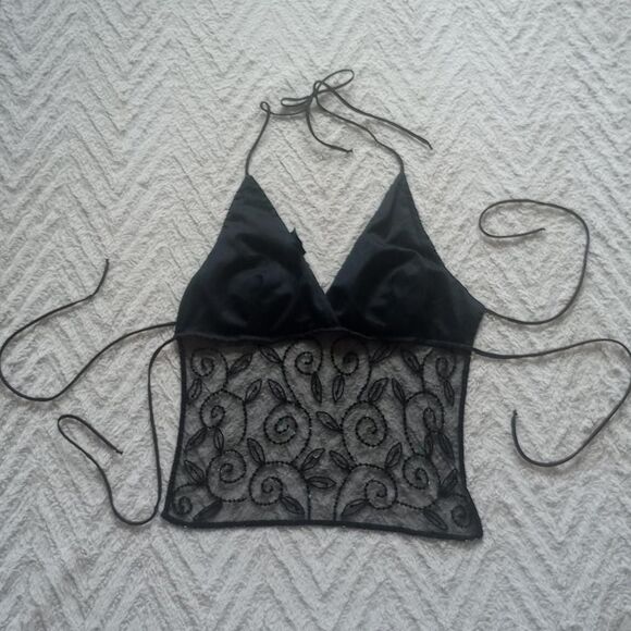 Vintage 90s Y2K Backless Beaded Fairy Halter - Picture 2 of 4